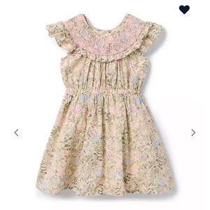 Janie & Jack Floral Smocked Ruffle Dress *Flaw*